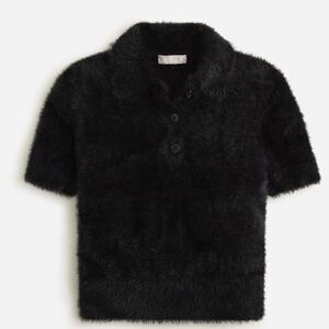 J Crew Short Sleeve Sweater Polo in Brushed Yarn NWT